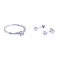 168-SOLITAIRE RING AND EARRINGS SET.