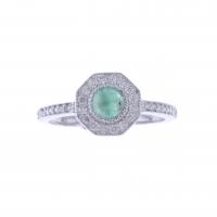 61-DIAMONDS AND EMERALD RING.