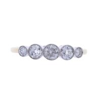 25-SORTIJA CINQUILLO DE DIAMANTES ESTILO ART DÉCO.