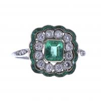 81-ART DECO RING WITH EMERALDS.