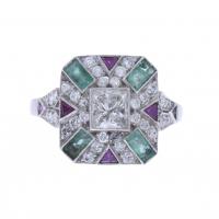 52-ART DECO RING WITH DIAMONDS.