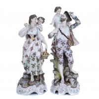 131-PAIR OF GERMAN FIGURES, LATE 19TH CENTURY-EARLY 20TH CENTURY.