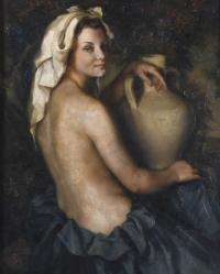 491-FRANCISCO RIBERA GÓMEZ (1907-1996). "GIRL WITH A PITCHER".