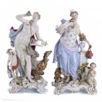 132-TWO GERMAN GROUPS FROM MEISSEN, SECOND HALF OF THE 19TH CENTURY - FIRST QUARTER OF THE 20TH CENTURY.