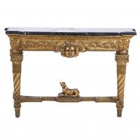 185-FRENCH LOUIS XVI STYLE CONSOLE TABLE, SECOND HALF OF THE 20TH CENTURY.