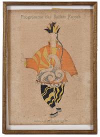 357-PABLO PICASSO (1881-1973). "PROGRAME DES BALLETS RUSSES: COSTUME DE CHINOIS DE BALLET 'PARADE'", 1917.
