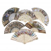 73-LOT OF SIX FANS, LATE 19TH - EARLY 20TH CENTURY.