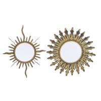 88-TWO SPANISH SUN-SHAPED WALL MIRRORS, MID 20TH CENTURY.