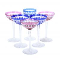 111-SET OF FIVE FRENCH BACCARAT CHAMPAGNE GOBLETS AND A GOBLET, SECOND HALF 20TH CENTURY.