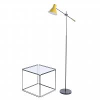 313-MAX SAUZEN (1933) AND AFTER STILNOVO MODELS. "ISOCELE" TABLE AND ITALIAN FLOOR LAMP, MID 20TH CENTURY. 