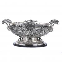 6-LARGE SPANISH SILVER CENTREPIECE, MID 20TH CENTURY.