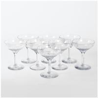 114-SET OF EIGHT FRENCH CHAMPAGNE GLASSES, 1940'S.