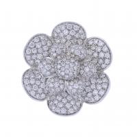 103-LARGE FLORAL RING WITH DIAMONDS.