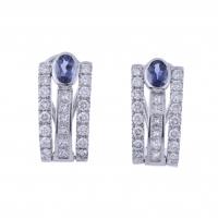 16-DIAMONDS AND SAPPHIRES EARRINGS.