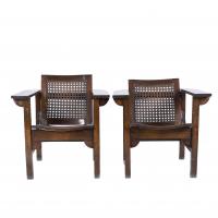 314-ATTRIBUTED TO PIERRE DARIEL (20TH CENTURY). PAIR OF "HENDAYE" ARMCHAIRS, 1930'S.