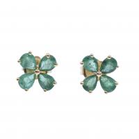 30-CLOVER EARRINGS WITH FOUR EMERALDS.