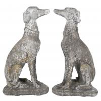 91-PAIR OF DECORATIVE SEATED GREYHOUNDS FOR GARDEN, 20TH CENTURY.