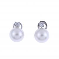 71-PEARLS AND DIAMONDS YOU AND ME EARRINGS.