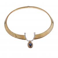 261-NECKLACE WITH DIAMONDS AND SAPPHIRE.