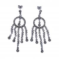 12724-LONG EARRINGS WITH MARCASITES.
