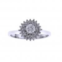 67-ROSETTE RING WITH DIAMONDS.