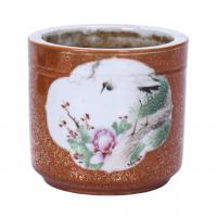 250-CHINESE "ROSE FAMILY" PAINTBRUSHES' POT, EARLY 20TH CENTURY.