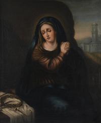 596-18TH CENTURY SPANISH SCHOOL. "OUR LADY OF SORROWS".