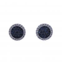 56-BUTTON EARRINGS WITH DIAMONDS AND SAPPHIRES.