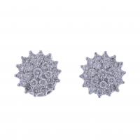 23-DIAMONDS ROSETTE EARRINGS.