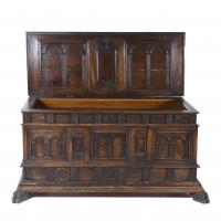 468-CATALAN HOPE CHEST, 18TH CENTURY WITH LATER TRANSFORMATIONS.