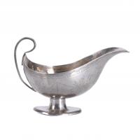 17-MEXICAN SAUCE BOAT IN SILVER, 18TH-19TH CENTURIES.