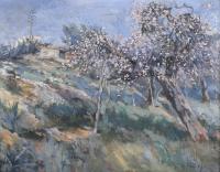 620-ATTRIBUTED TO THE MAJORCAN SCHOOL, EARLY 20TH CENTURY. "LANDSCAPE WITH CHERRY TREES".