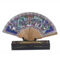 140-CHINESE "THOUSAND-SIDED" FAN, FIRST HALF OF THE 20TH CENTURY.