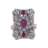 95-RING WITH DIAMONDS AND RUBIES.