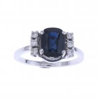 16-DIAMONDS AND SAPPHIRE RING.