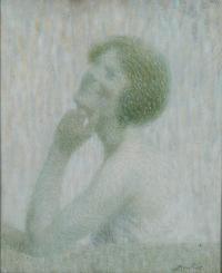 557-LUCIEN BOULIER (1882-1963). "SMILING GIRL".
