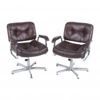 306-PAIR OF SWIVEL OFFICE CHAIRS, MID 20TH CENTURY.