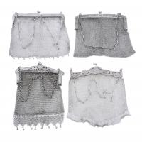 3-FOUR SILVER MESH AND SILVERY METAL BAGS, EARLY 20TH CENTURY.