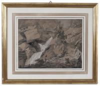 26020-JEAN ANTOINE LINCK (1766-1843). "VUE DES CASCADES DU PESIN, ET DES PONTS AUDESSUS DE GEORNIUS (?)".