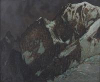 647-JOSÉ MINGRET (1880-1969). "LE MONT-BLANC DE COURMAYEUR (VALLÉE D'AOSTA) - PAROIS DE LA BRENVA", 1947.