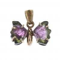 118-BUTTERFLY-SHAPED PENDANT WITH TOURMALINE.