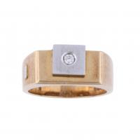 106-TWO-TONE SIGNET RING.