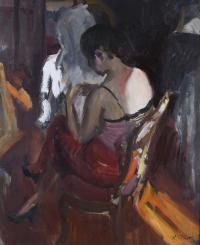 629-RAMÓN PICHOT SOLER (1924-1996). "WOMAN SITTING ON HER BACK".