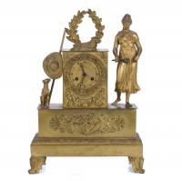 287-FRENCH TABLE CLOCK, EMPIRE STYLE, 19TH CENTURY.