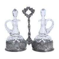 4-BARCELONQA CRUETS STAND IN SILVER, MID 20TH CENTURY.