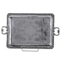 16-MADRID SILVER DECORATIVE TRAY, 1856.