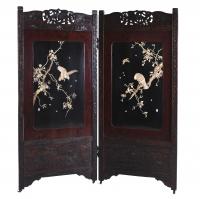139-JAPANESE DOUBLE-LEAF SCREEN, 19TH-20TH CENTURY.