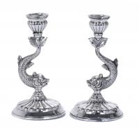 9-PAIR OF SPANISH SILVER CANDLESTICKS, MID 20TH CENTURY.