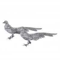 7-TWO SPANISH SILVER PHEASANTS, MID 20TH CENTURY.