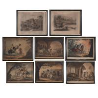 26021-19TH CENTURY EUROPEAN SCHOOL. LOT OF 8 PRINTS.